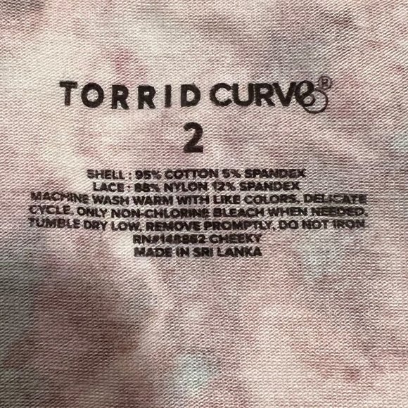 NWT TORRID Cheeky Pantie Underwear Sz 2X Gray Pink Lace Jersey - Picture 4 of 4